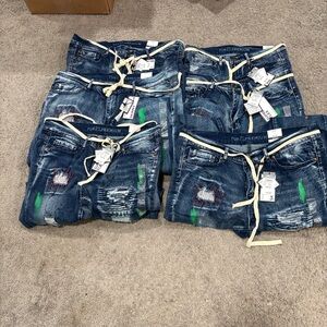 True Religion Blue and Green Men Jeans